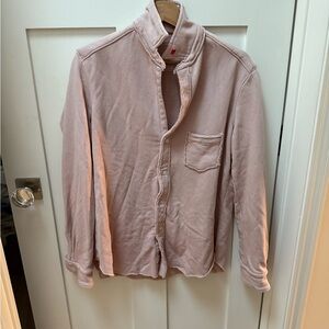 Frank & Eileen Eileen Sweatshirt Button Up Triple Fleece pink small - NWOT